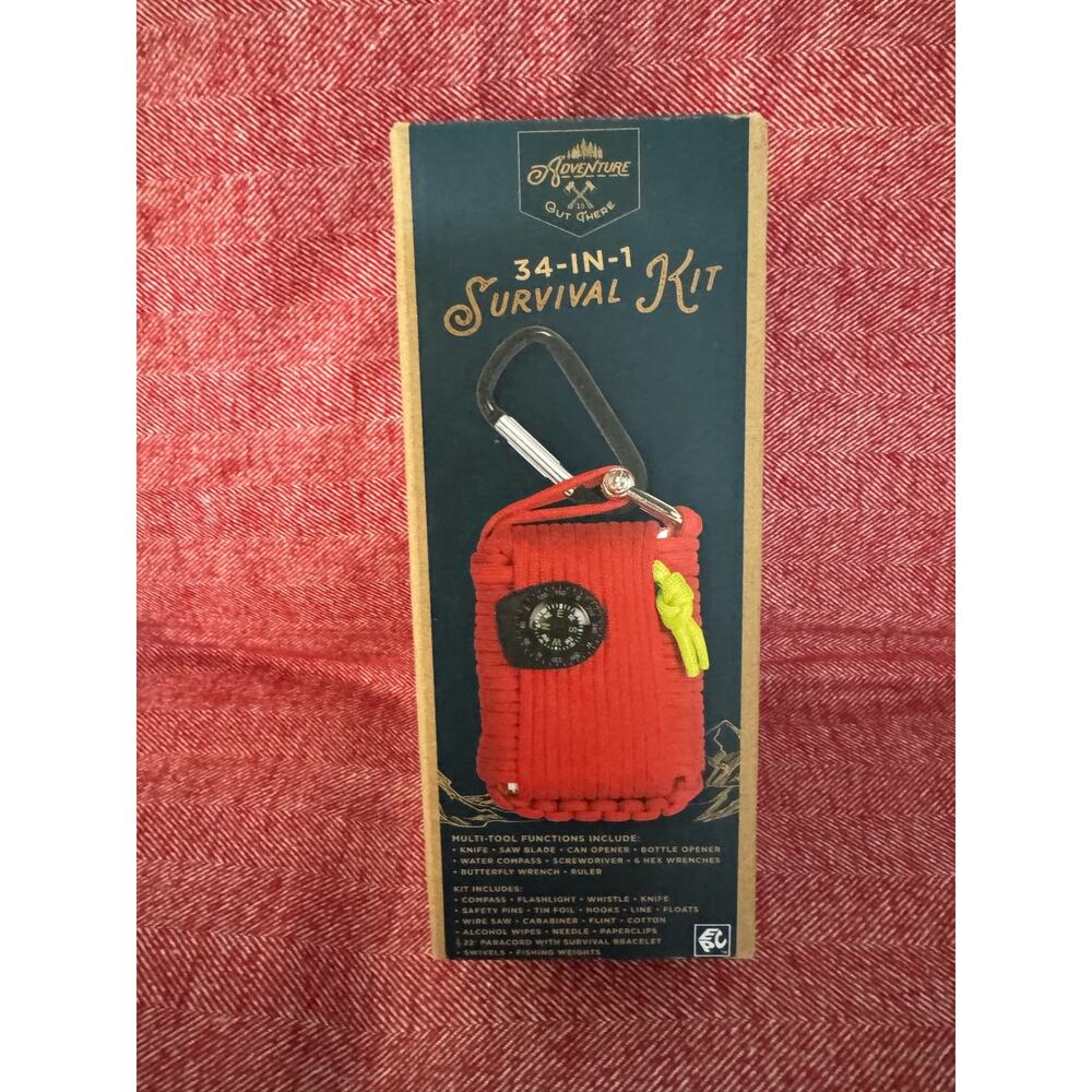 ADVENTURE Men's 34-In-1 Survival Kit